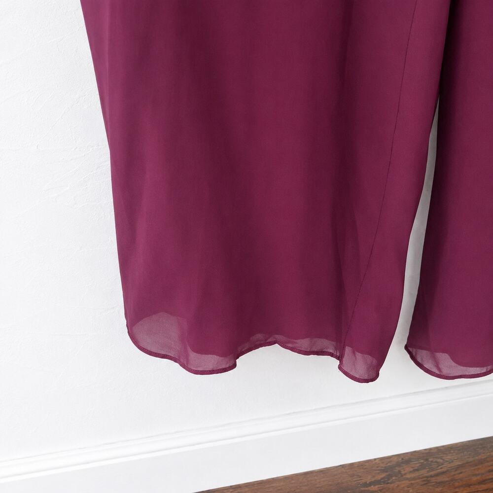 Lulus Divine Muse Burgundy Georgette Wide Leg Jumpsuit S Wedding Guest - Picture 4 of 10